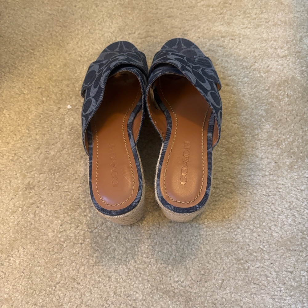 Coach Navy Blue Wedges - Picture 3 of 4